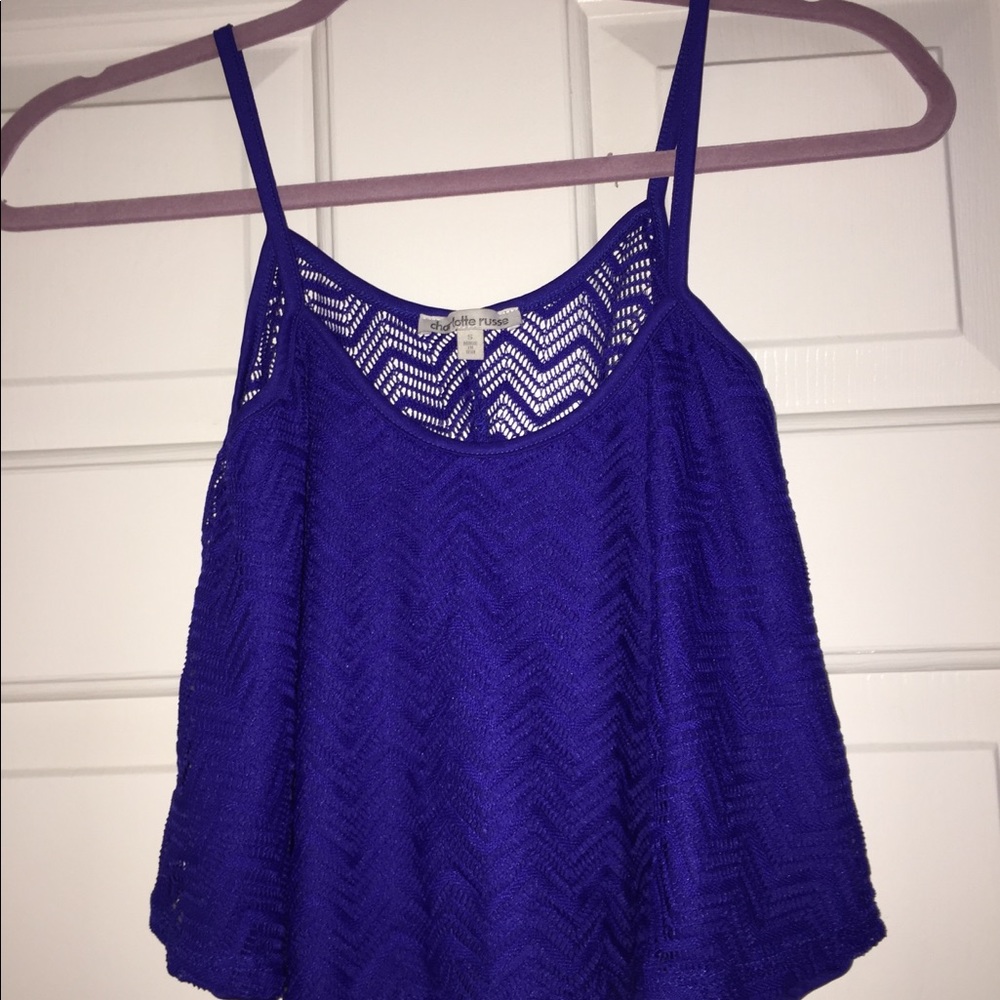 Cobalt blue chevron crop top